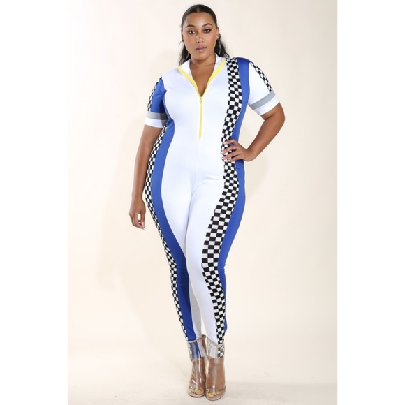 123 x plus Colorblock racer jumpsuit - Picture 2 of 7